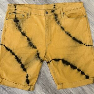 Levi’s Yellow Tie-Dye Denim Shorts size - 40